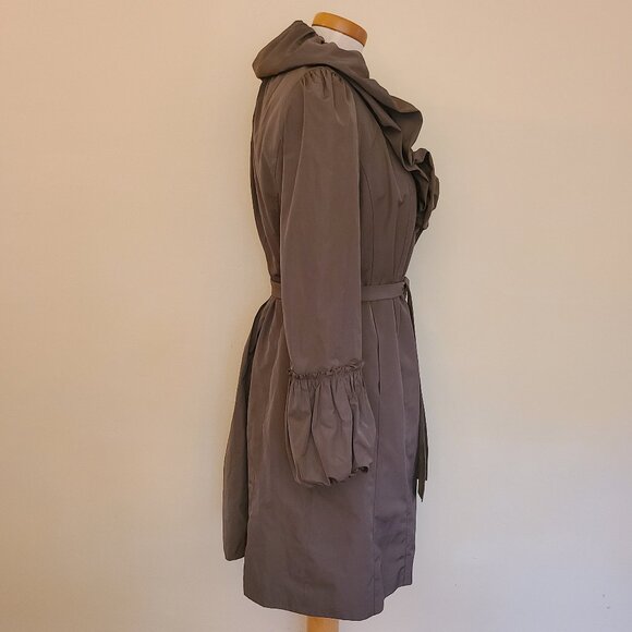 per una Ruffled Collar & Bell Sleeve Belted Coat - Picture 5 of 12
